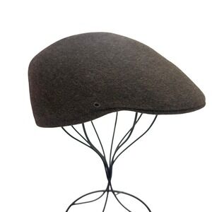 Vintage Wilstaff Newsboy Wool Cabbie Hat Golf Cap 59 Brown Leather Band England